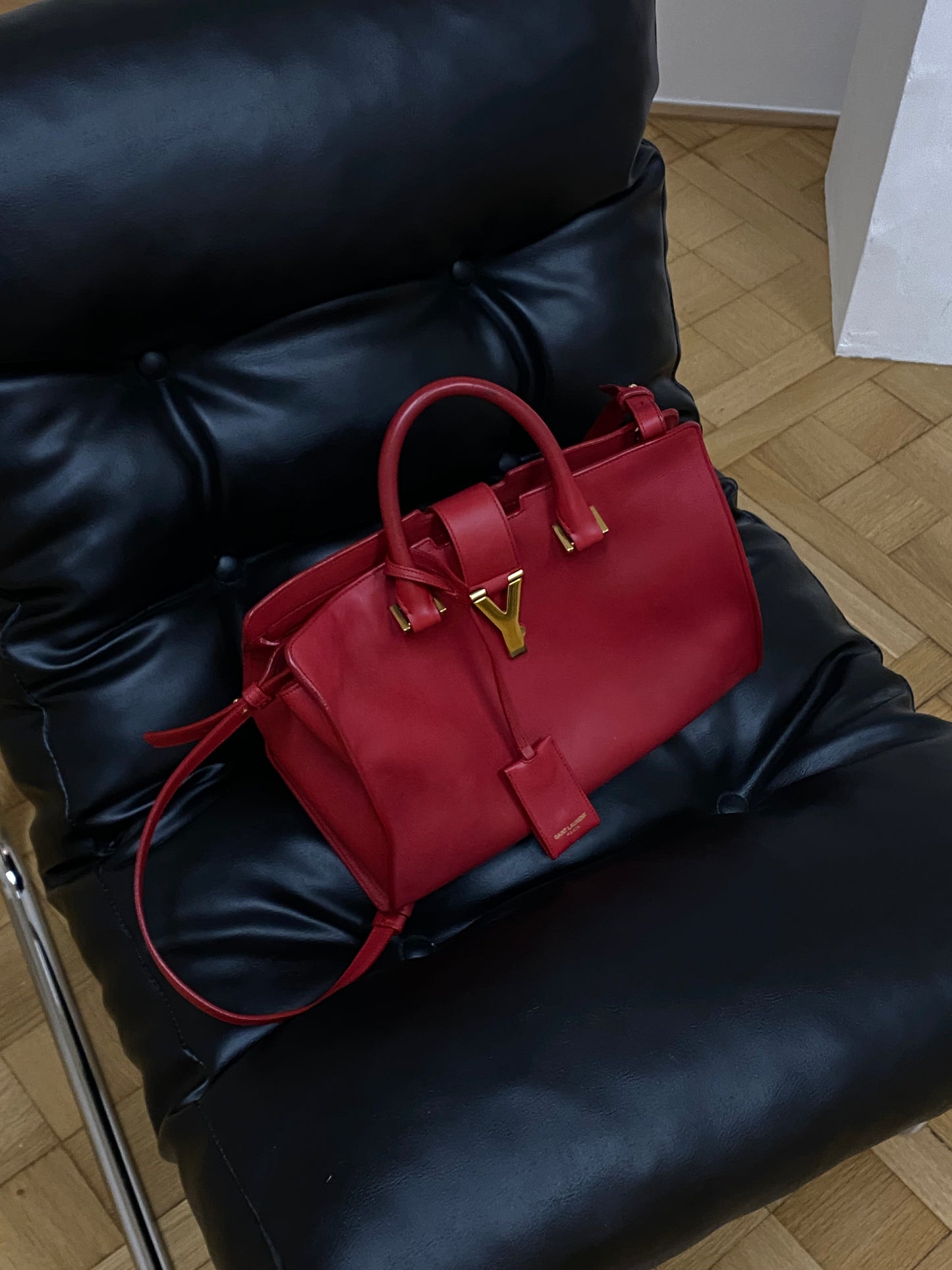 SAINT LAURENT CABAS CHYC RED