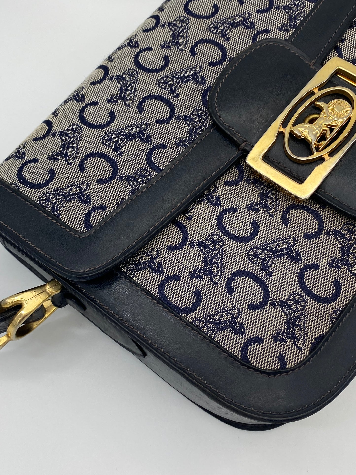 CELINE CALECHE BOX BAG NAVY