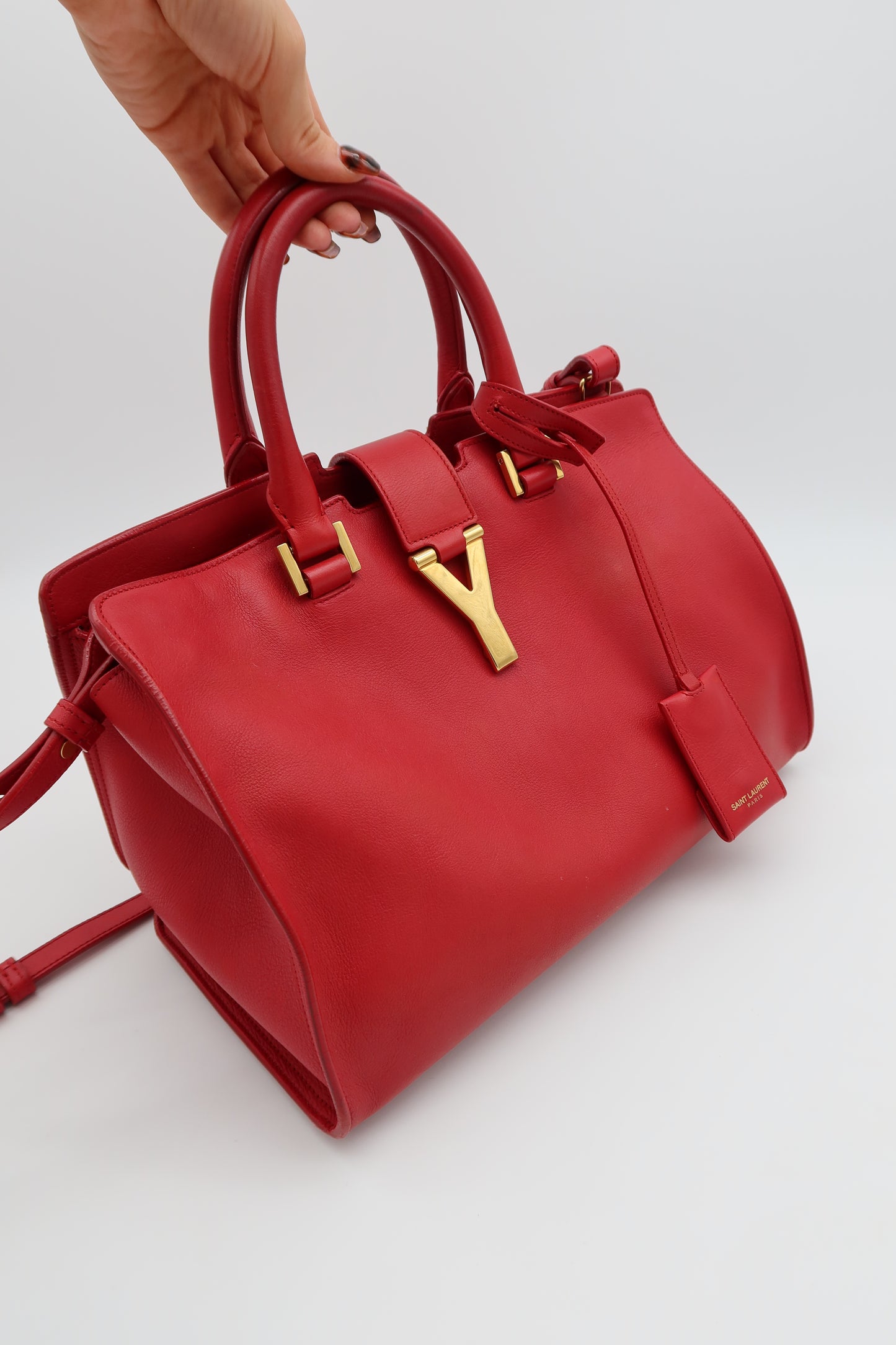 SAINT LAURENT CABAS CHYC RED