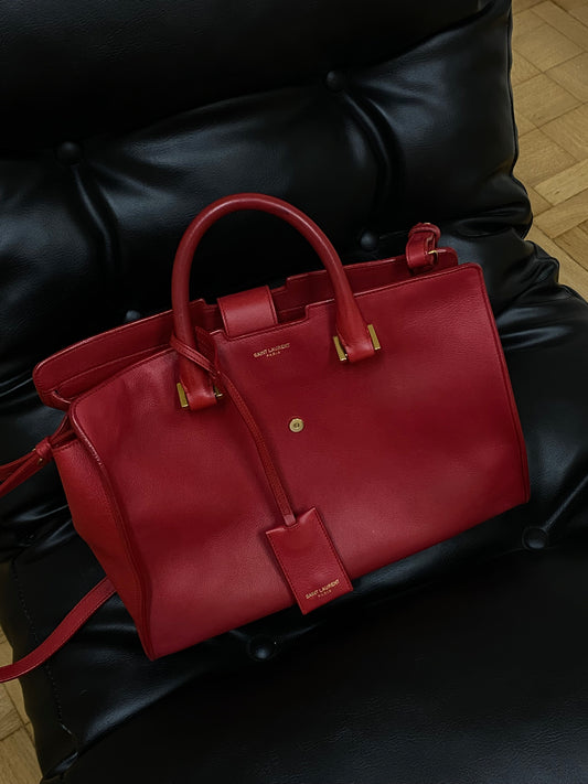 SAINT LAURENT CABAS CHYC RED