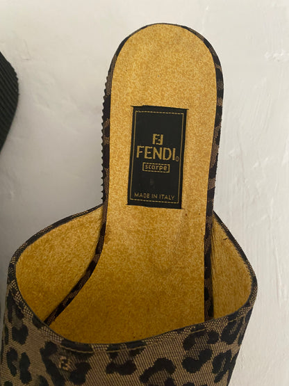 FENDI LEOPARD PLATFORMS 38