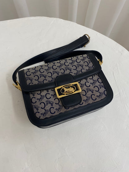 CELINE CALECHE BOX BAG NAVY