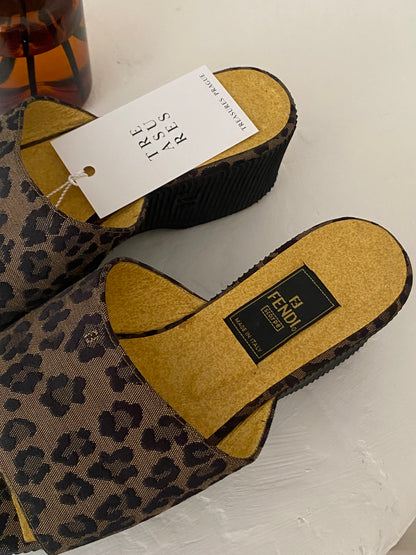 FENDI LEOPARD PLATFORMS 38